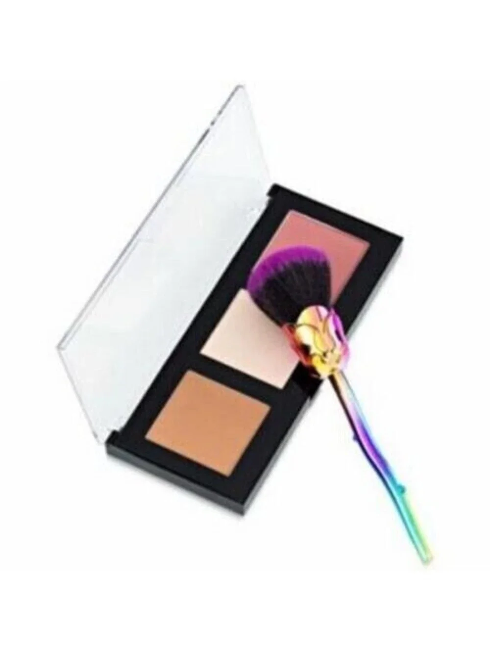 Rose Makeup Brush, Cheek Palette & Brush Cleaner Set Bronzer Blush Highlighter